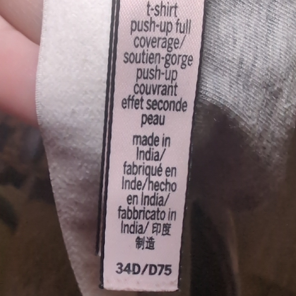 Victoria's Secret Light Gray T-Shirt Push Up Bra Size 34D Underwire - Picture 3 of 5